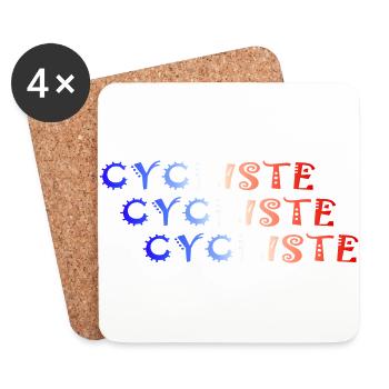 CYCLIST FRANCE bike bikes - Coasters (set of 4) - white - Front