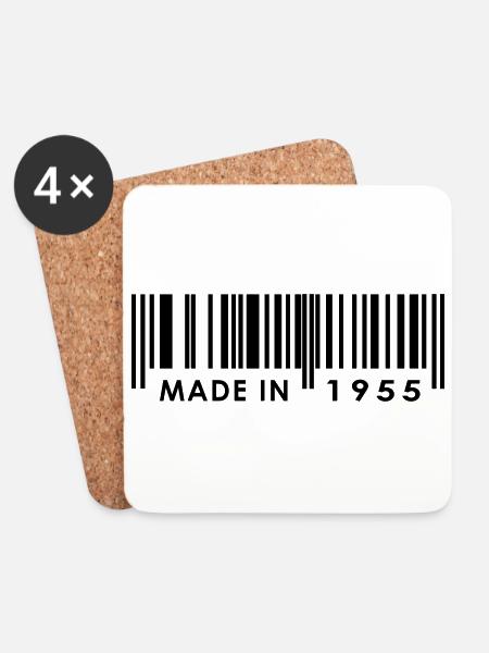 Birthday 1955 - Coasters (set of 4) - white