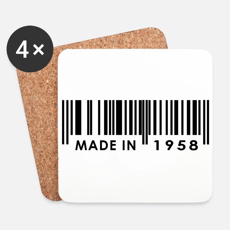 Birthday 1958 - Coasters (set of 4) - white