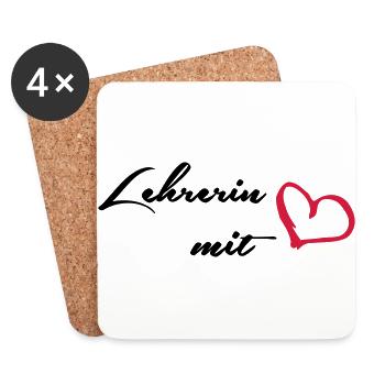 Lehrerin - Untersetzer (4er-Set) - Weiß - Vorne