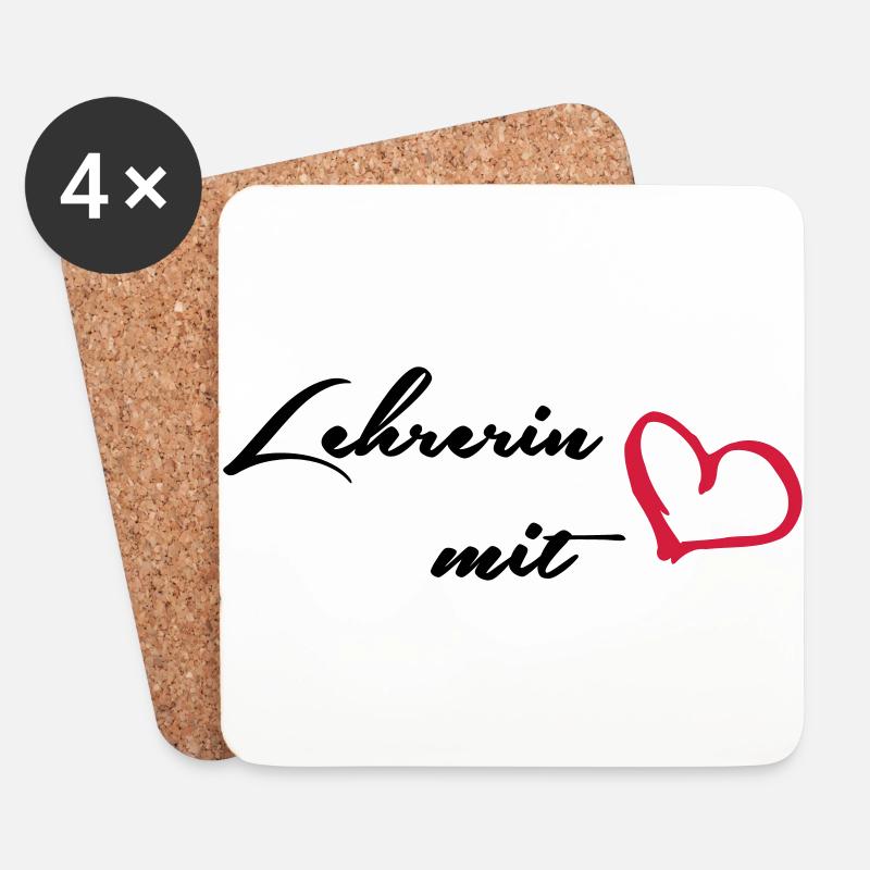 Lehrerin - Untersetzer (4er-Set) - Weiß