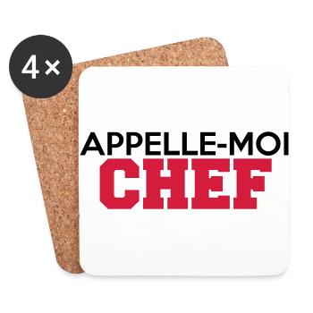 APPELLE-MOI CHEF - Dessous de verre (lot de 4) - blanc - Devant