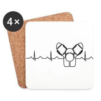 Moto Guzzi Heartbeat black - Dessous de verre (lot de 4) - blanc - Devant