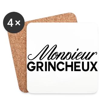 monsieur grincheux - Dessous de verre (lot de 4) - blanc - Devant