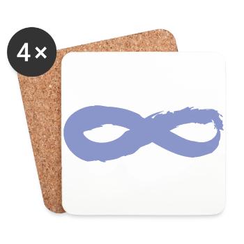 Yoga Zen Infinity Sign Blueberry - Coasters (set of 4) - white - Front
