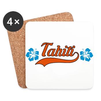 Tahiti hibiscus - Dessous de verre (lot de 4) - blanc - Devant