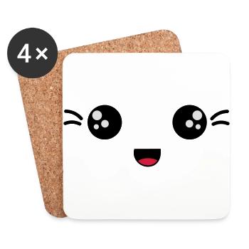 face laughing - Coasters (set of 4) - white - Front