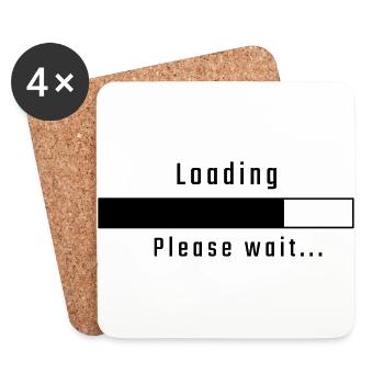 Loading - please wait - Coasters (set of 4) - white - Front