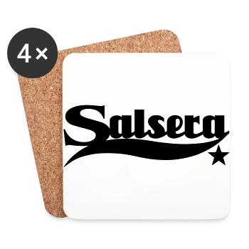 Salsera Star - Salsa Dance Shirt - Untersetzer (4er-Set) - Weiß - Vorne