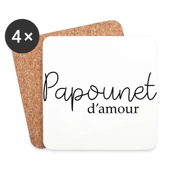 Papounet d'amour - Dessous de verre (lot de 4) - blanc - Devant