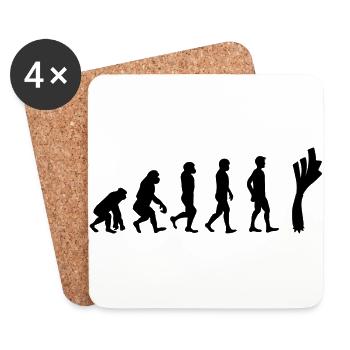 évolution poireau - Dessous de verre (lot de 4) - blanc - Devant