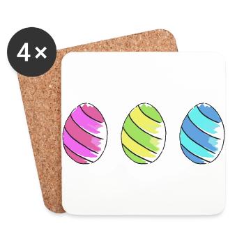 Les oeufs de Pâques oeufs de ostern75 Oeufs - Dessous de verre (lot de 4) - blanc - Devant