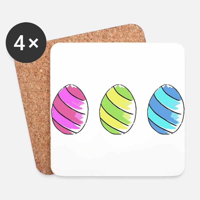 eier eggs easter easteregg ostereier ostern75 - Untersetzer (4er-Set) - Weiß