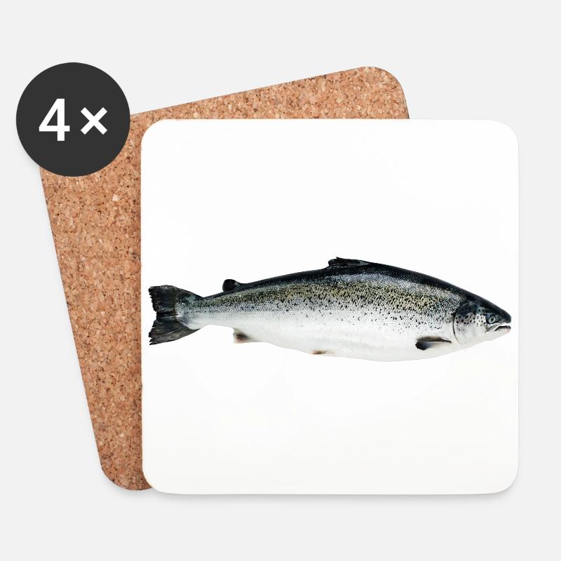 Lachs - Untersetzer (4er-Set) - Weiß