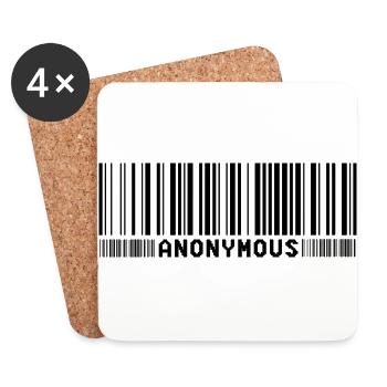 Anonymous Barcode - We are legion - Shirt - Untersetzer (4er-Set) - Weiß - Vorne