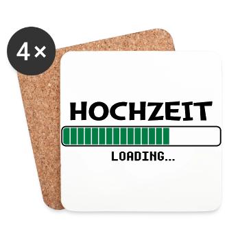 Hochzeit Loading - Untersetzer (4er-Set) - Weiß - Vorne