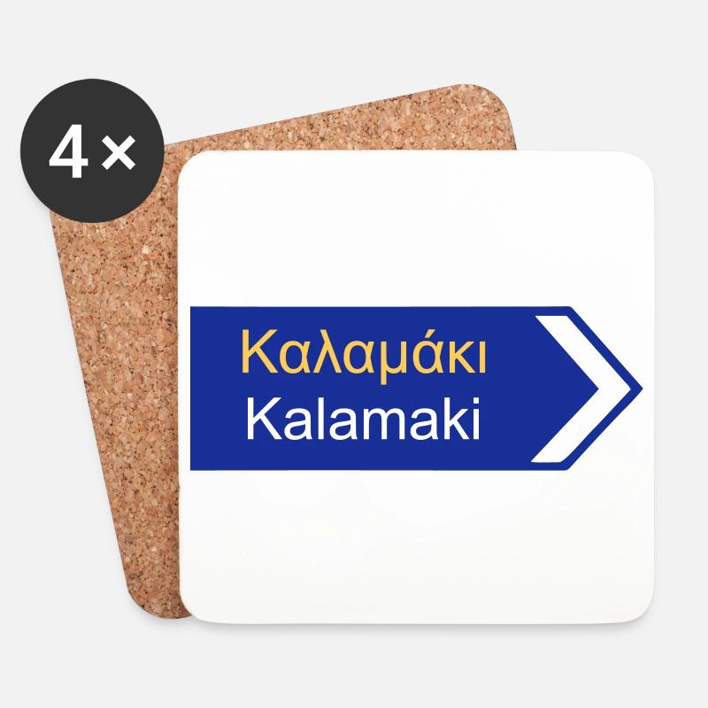 Wegweiser nach Kalamaki Geschenk Reise - Untersetzer (4er-Set) - Weiß