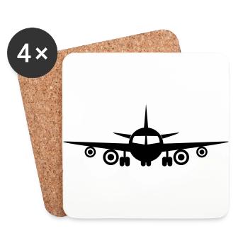Flugzeug - Fliegen - Untersetzer (4er-Set) - Weiß - Vorne