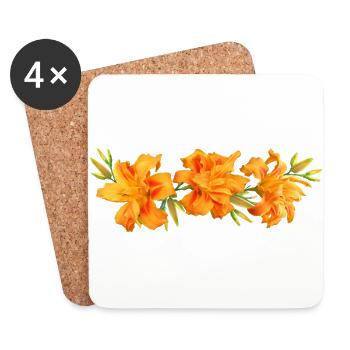 day lilies lilien blumen flowers garten garden1 - Untersetzer (4er-Set) - Weiß - Vorne