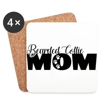 Bearded Collie Maman Maman Hundemama - Dessous de verre (lot de 4) - blanc - Devant