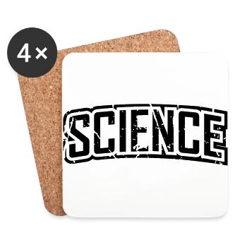 vintage science script logo en détresse - Dessous de verre (lot de 4) - blanc - Devant