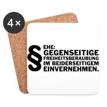 Ehe: Gegenseitige Freiheitsberaubung.... - Untersetzer (4er-Set) - Weiß - Vorne