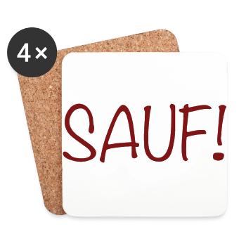 Sauf! - Untersetzer (4er-Set) - Weiß - Vorne