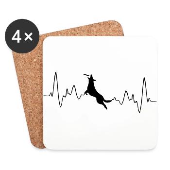 J'aime les sports de chien - Dessous de verre (lot de 4) - blanc - Devant