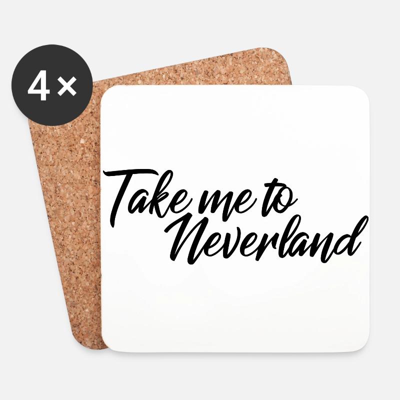 Take me to neverland - Untersetzer (4er-Set) - Weiß