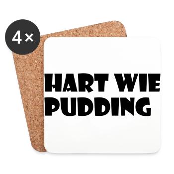 Hart wie Pudding - Untersetzer (4er-Set) - Weiß - Vorne