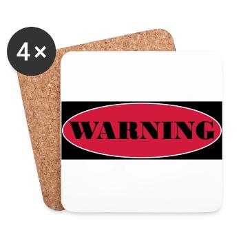 Warning - Coasters (set of 4) - white - Front