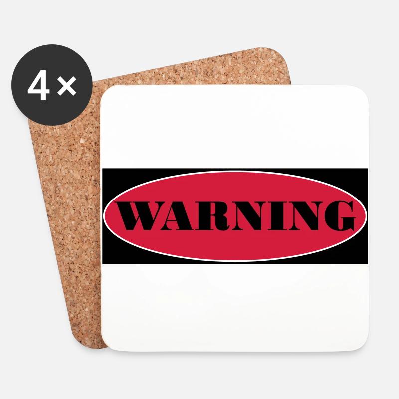 Warning - Untersetzer (4er-Set) - Weiß