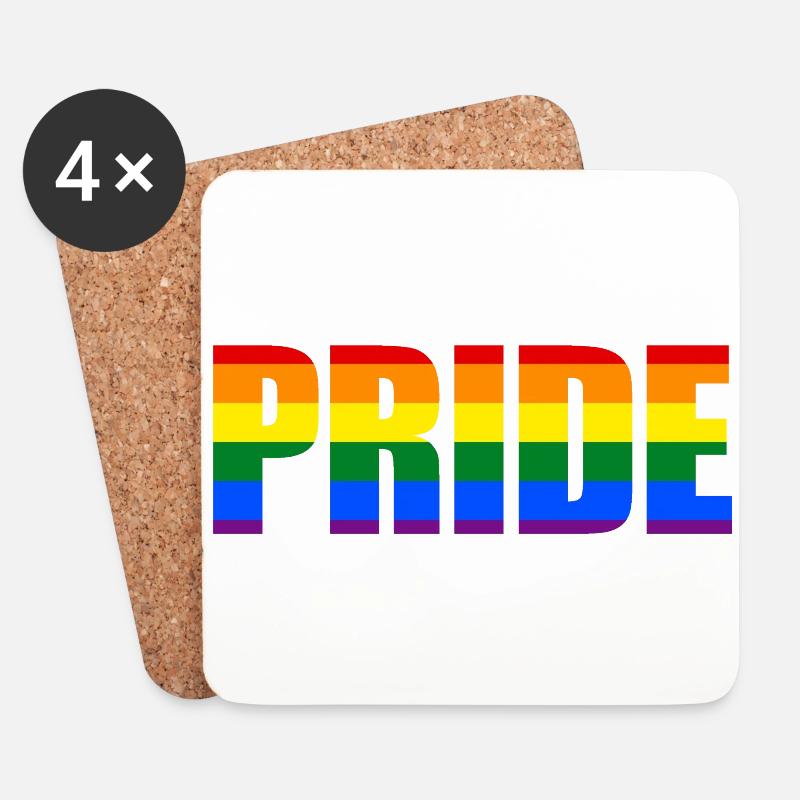 Gay Pride - Untersetzer (4er-Set) - Weiß