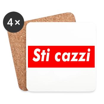 sti cazzi - Untersetzer (4er-Set) - Weiß - Vorne