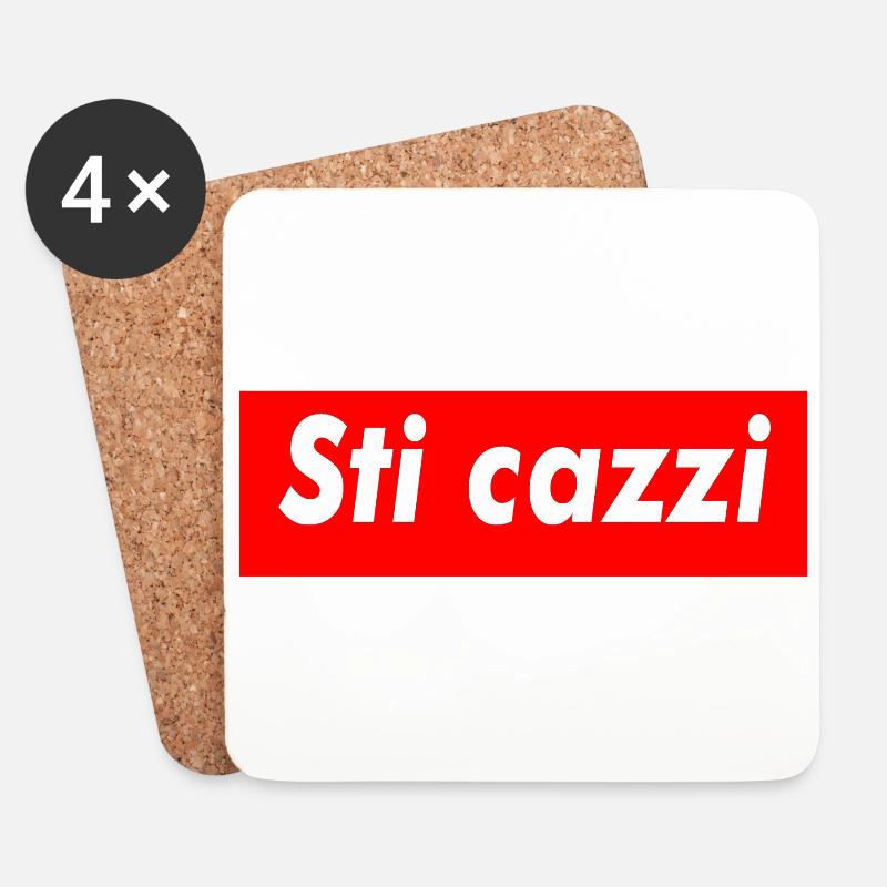 sti cazzi - Untersetzer (4er-Set) - Weiß