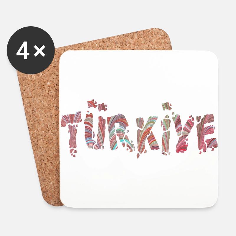 türkiye schriftzug e 106 - Untersetzer (4er-Set) - Weiß
