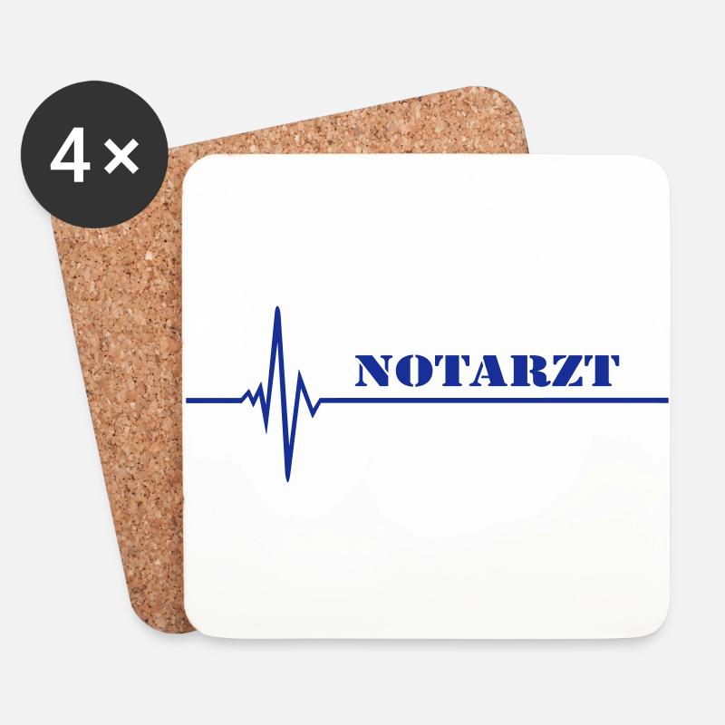Notarzt - Untersetzer (4er-Set) - Weiß