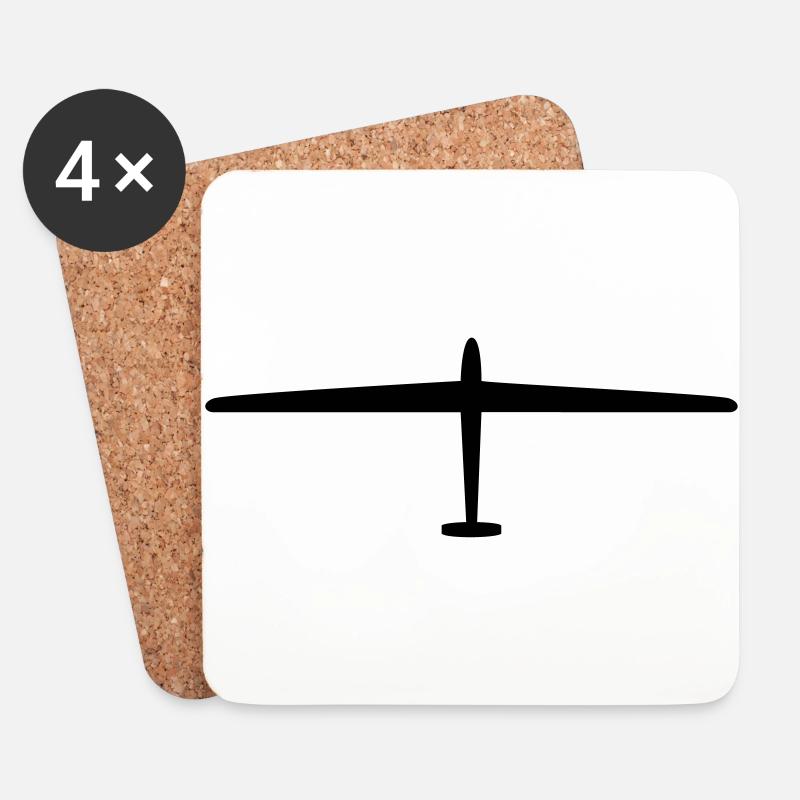 Glider / / glider / / Aircraft / / sailor - Coasters (set of 4) - white
