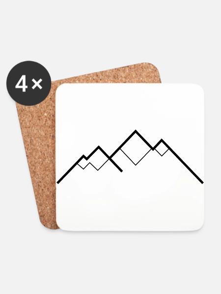 Mountainrange - Untersetzer (4er-Set) - Weiß