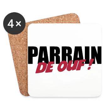 Parrain de ouf ! - Dessous de verre (lot de 4) - blanc - Devant