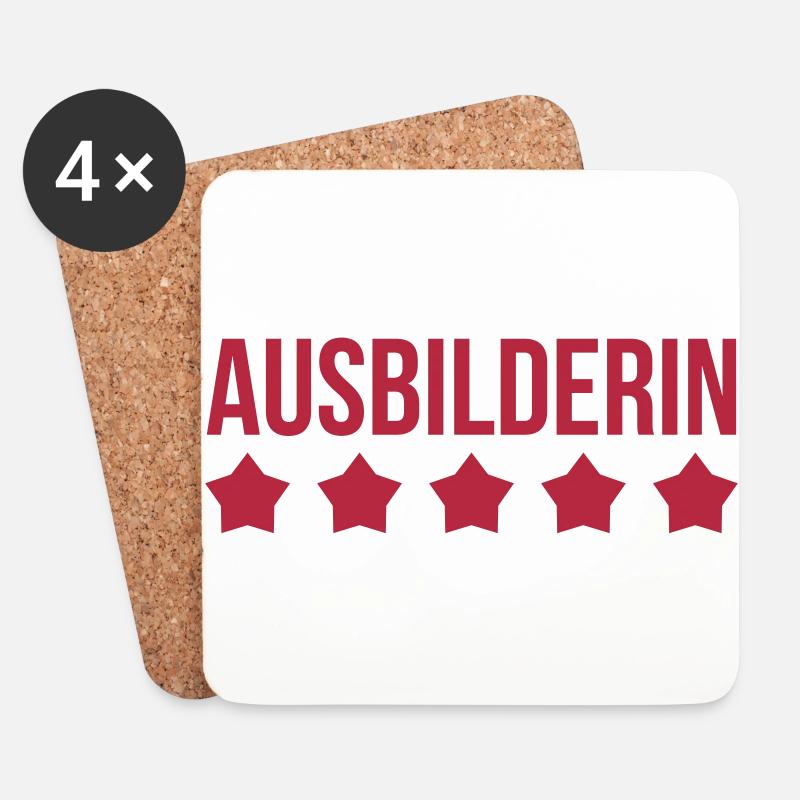 Ausbilder / Ausbilderin / Gestalter / Trainer - Untersetzer (4er-Set) - Weiß