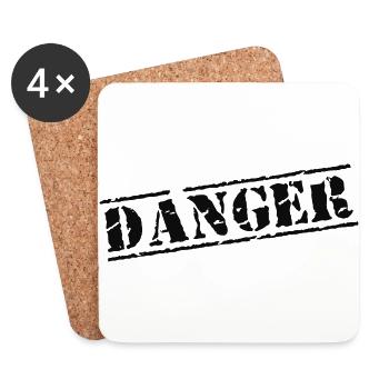 danger gefährlich gefahr achtung - Untersetzer (4er-Set) - Weiß - Vorne