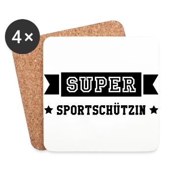 Sportschießen Schützen Sportschütze Sportschützin - Untersetzer (4er-Set) - Weiß - Vorne