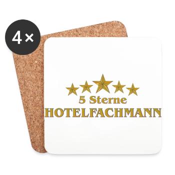 5 Sterne Hotelfachmann - Untersetzer (4er-Set) - Weiß - Vorne