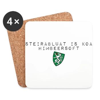Steirablut ist kein Himbeersaft Wappen Steiermark - Untersetzer (4er-Set) - Weiß - Vorne