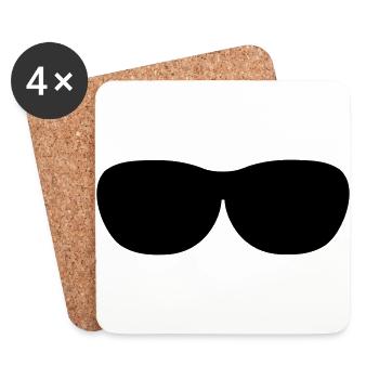 Lunettes de soleil Lunettes Nerd Lunettes Vecteur - Dessous de verre (lot de 4) - blanc - Devant