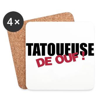Tätowierer / Zeichnung / Tattoo / Tattooist - Untersetzer (4er-Set) - Weiß - Vorne