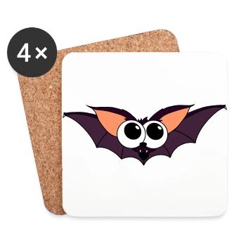 bat - Coasters (set of 4) - white - Front