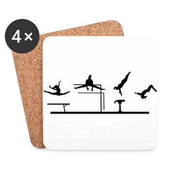 Gymnastics, Gymnast - Coasters (set of 4) - white - Front