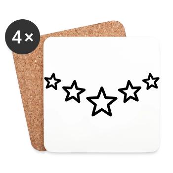 Étoiles de décoration ligne ligne pointu étoile ligne extérieure - Dessous de verre (lot de 4) - blanc - Devant